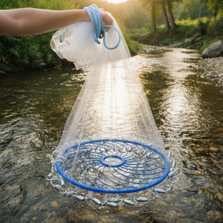 Tarraya para pesca 3,6 mts de diametro Blanca