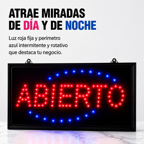 Cartel Luminoso Led Abierto 220 Volt Local Comercial Super Descentrado