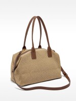 Bolso Shopper De Rafia Con Bandolera natural
