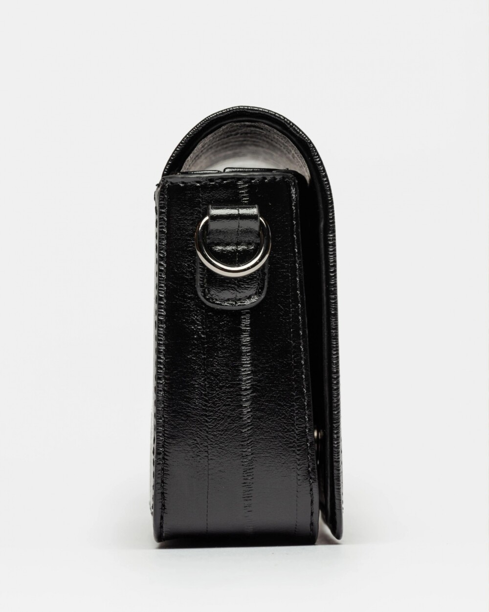 Bandolera The Flap Penny en efecto cuero anguila Negro