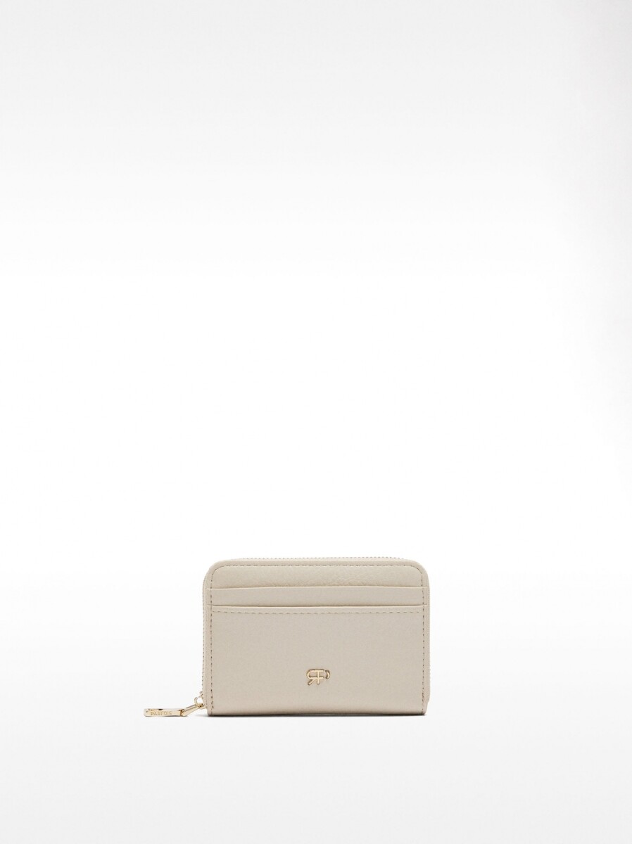 Cartera Básica Con Textura - crudo 