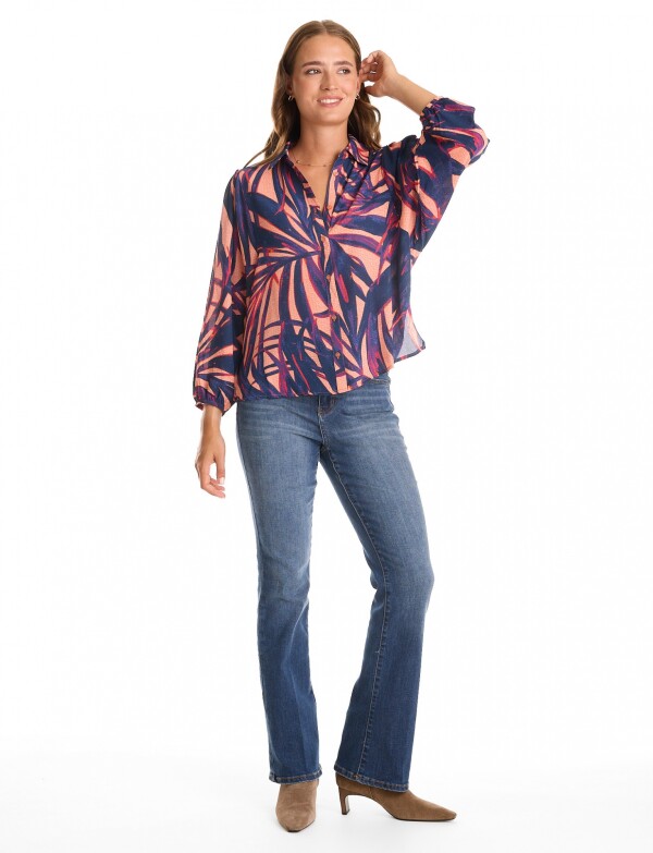 Camisa Gasa Print AZUL/MULTI