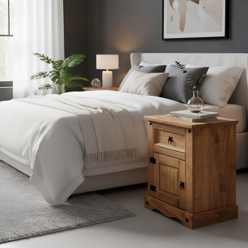 Mesita De Luz De Madera Maciza Mesita De Luz De Madera Maciza