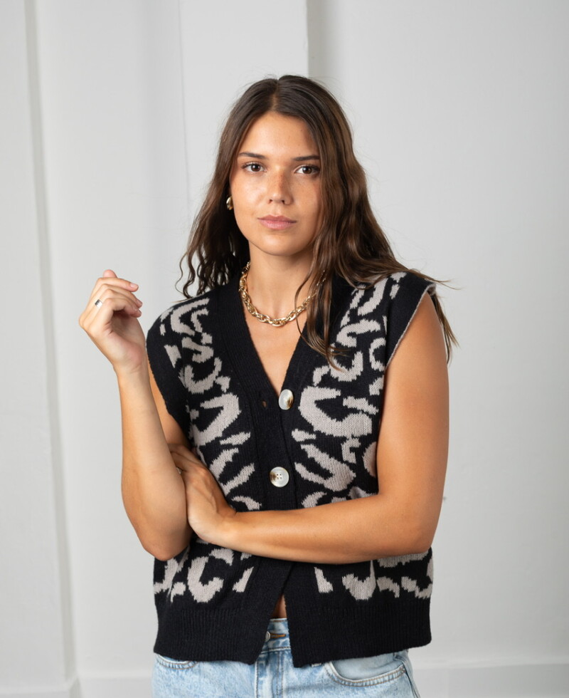 Chaleco Print negro