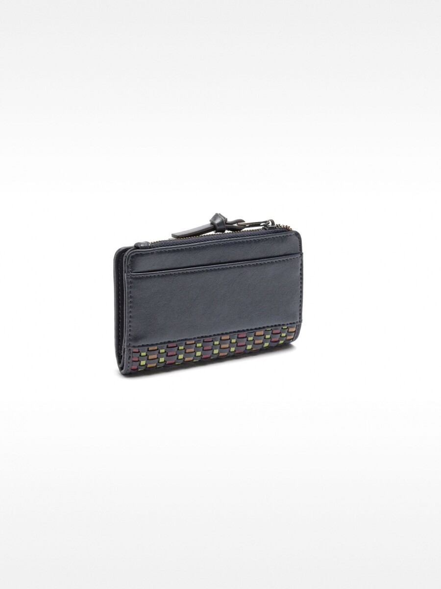Cartera Con Trenzado Multicolor azul-marino