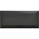 Ceramica Negro Brillo Liso 10X20Cm 7.7Mm Pared