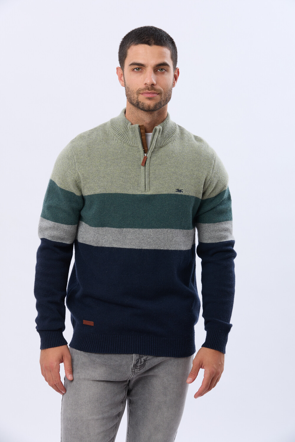 BUZO TEJIDO A RAYAS Azul