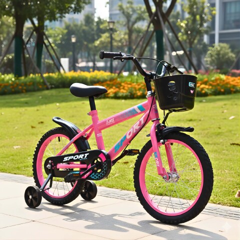 Bicicleta Infantil Sport Rod 16 Canasto Parrilla Guardabarros Rosa 2