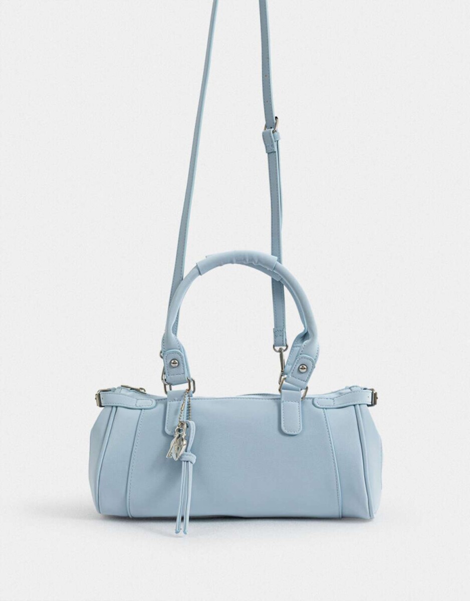 Bandolera Con Charm - Azul Celeste 