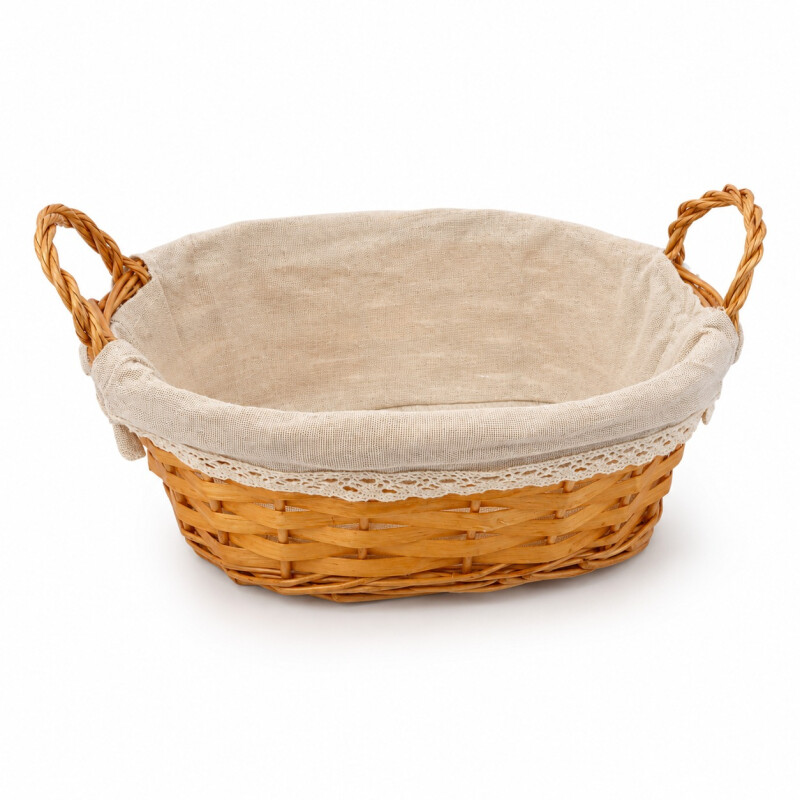 Panera Oval de Mimbre Forrada Panera Oval de Mimbre Forrada