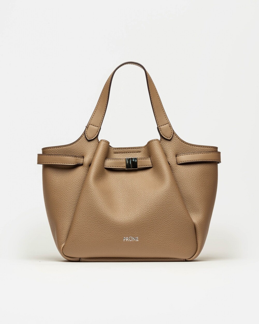 Cartera de mano Marble en efecto cuero graneado Taupe