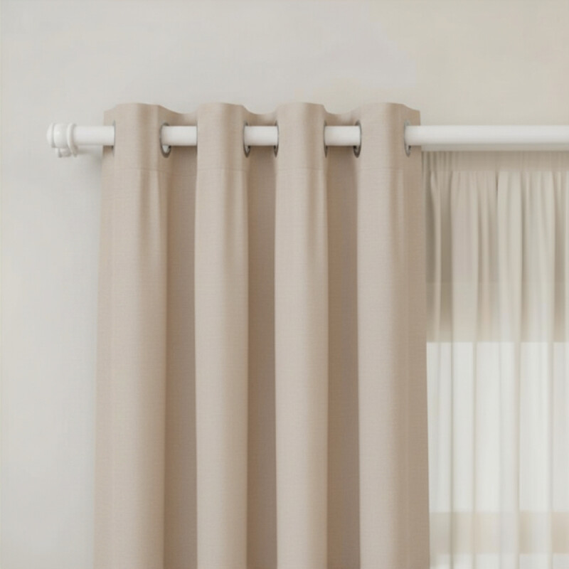 Barrote cortina metal EuroClassic DUO 1,5m + 2 soportes BLANCO
