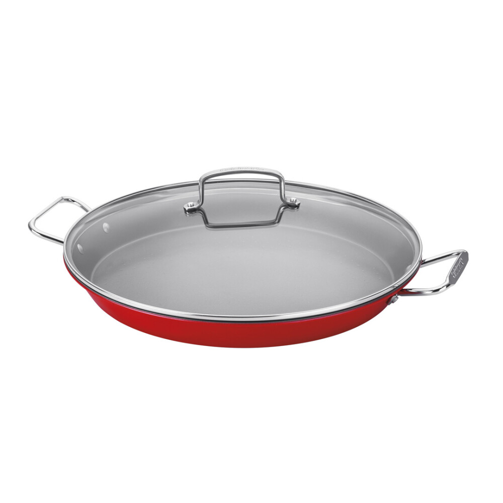 Cuisinart® PAELLA ANTIADHERENTE DE 38 CM CON TAPA - ROJO METÁLICO N/A