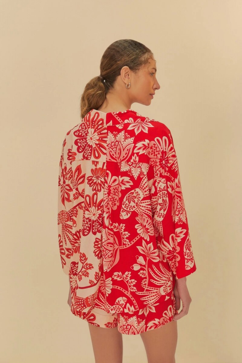 CAMISA FLORAL Rojo
