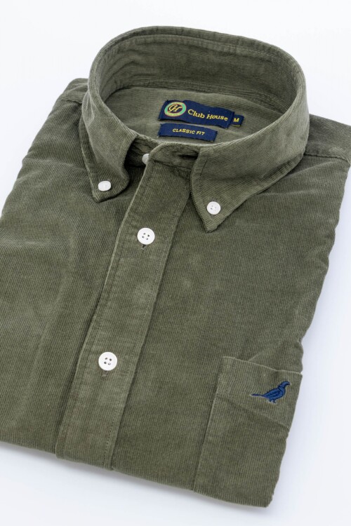 Camisa corduroy clasica Kaki