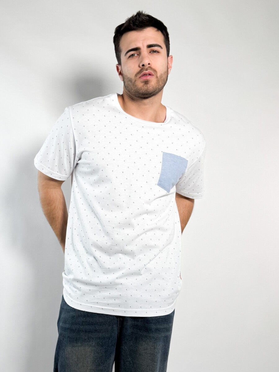 Remera estampada con bolsillo Calamaro - Blanco 