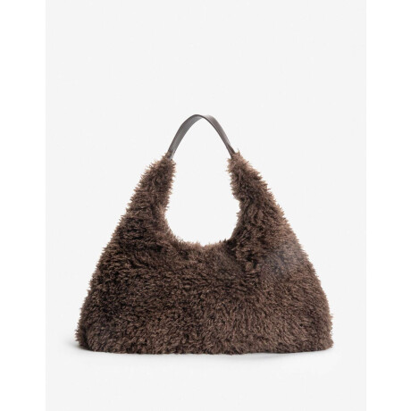 Cartera Saca Efecto Pelo Marron Chocolate