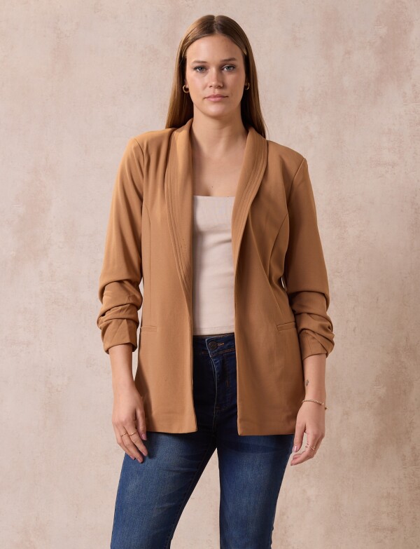 Blazer Manga Frunce TOSTADO