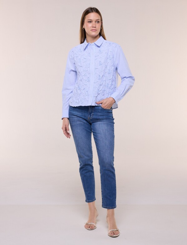 Camisa Relieve Floral CELESTE