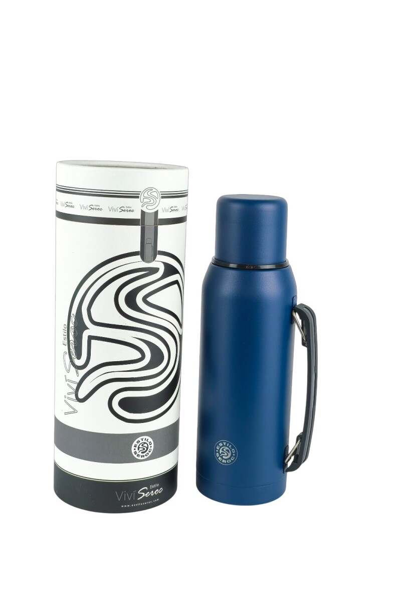Termo de acero con manija Azul