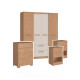 Combo ASPEN 2 MESA DE LUZ, 1 CAJONERA 4 cajones y ROPERO 4 puerta Combo ASPEN 2 MESA DE LUZ, 1 CAJONERA 4 cajones y ROPERO 4 puerta