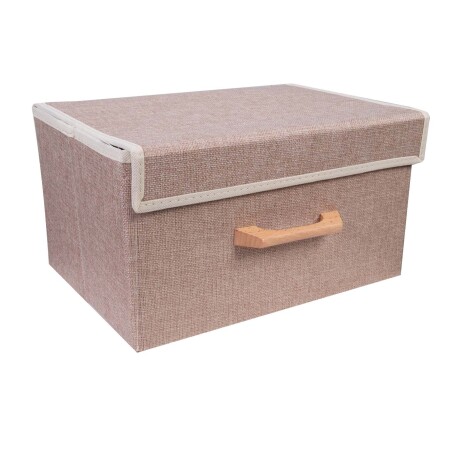 CAJA ORG C/TAPA TELA NATURAL-BEIGE