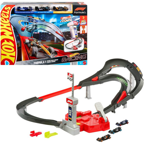 Hot Wheels Conjunto de pista coches de juguete, 3 vehículos metálicos de Formula 1 Hot Wheels Conjunto de pista coches de juguete, 3 vehículos metálicos de Formula 1