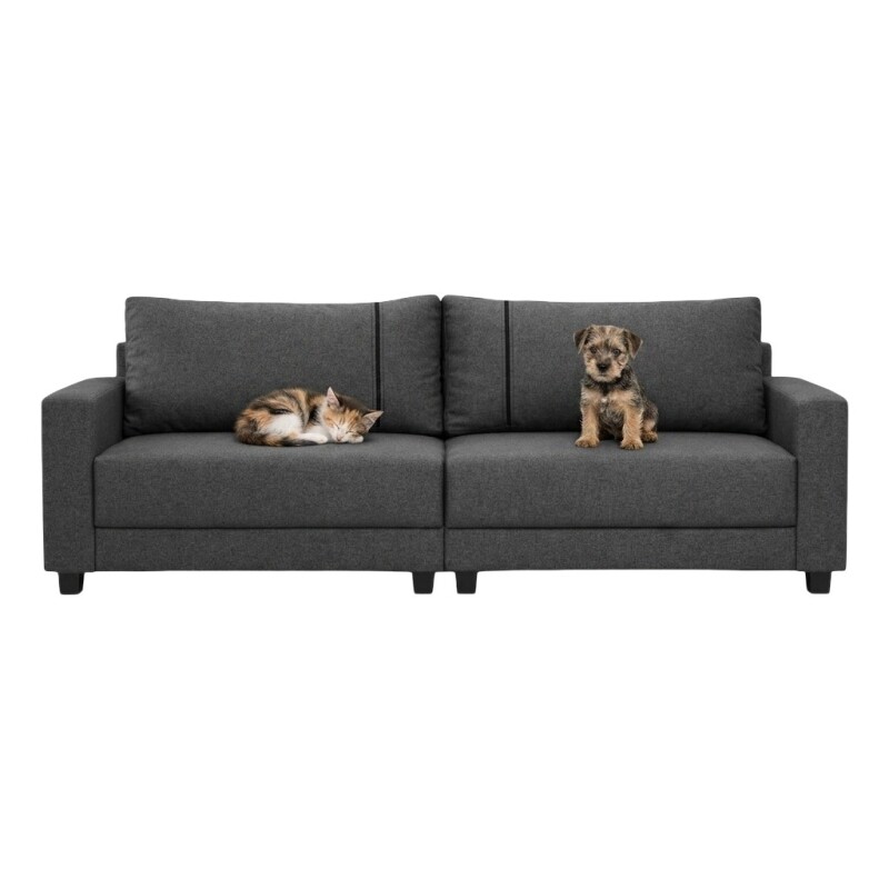 Sofa 4 cuerpos tapizado en tela Pet Friendly gris oscuro Sofa 4 cuerpos tapizado en tela Pet Friendly gris oscuro