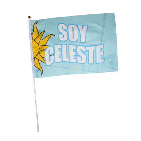 Bandera Con Asta 30 X 45 Cm Soy Celeste 6882 Unica