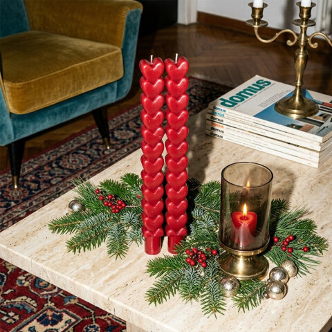 Set x2 velas decorativas navideñas Corazones Set x2 velas decorativas navideñas Corazones