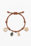 Pulsera cord dijes dorado