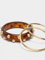 Set De Pulseras Efecto Piedra marron