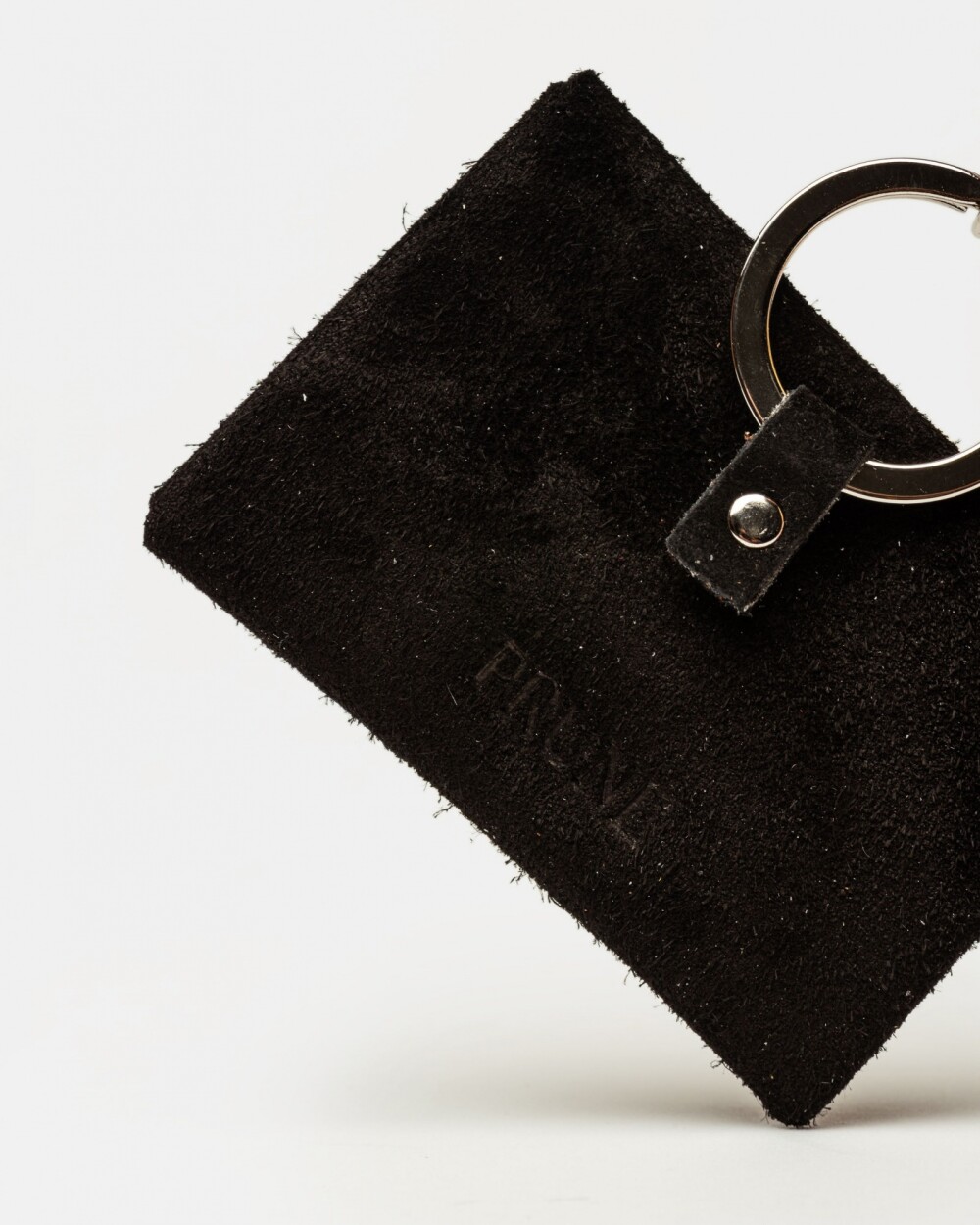 Llavero charm Mila en cuero gamuza Negro