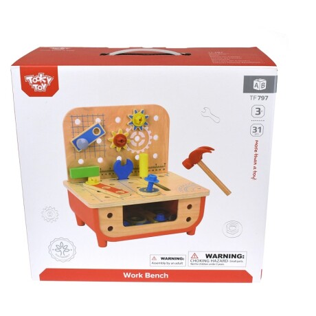Banco de Trabajo con Herramientas de madera Tooky toy Banco de Trabajo con Herramientas de madera Tooky toy