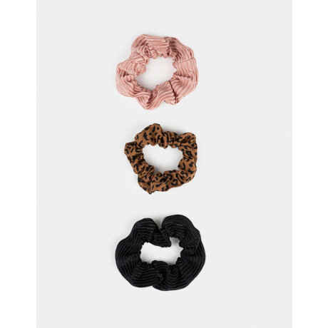 Set De Scrunchies Combinacion Tricolor