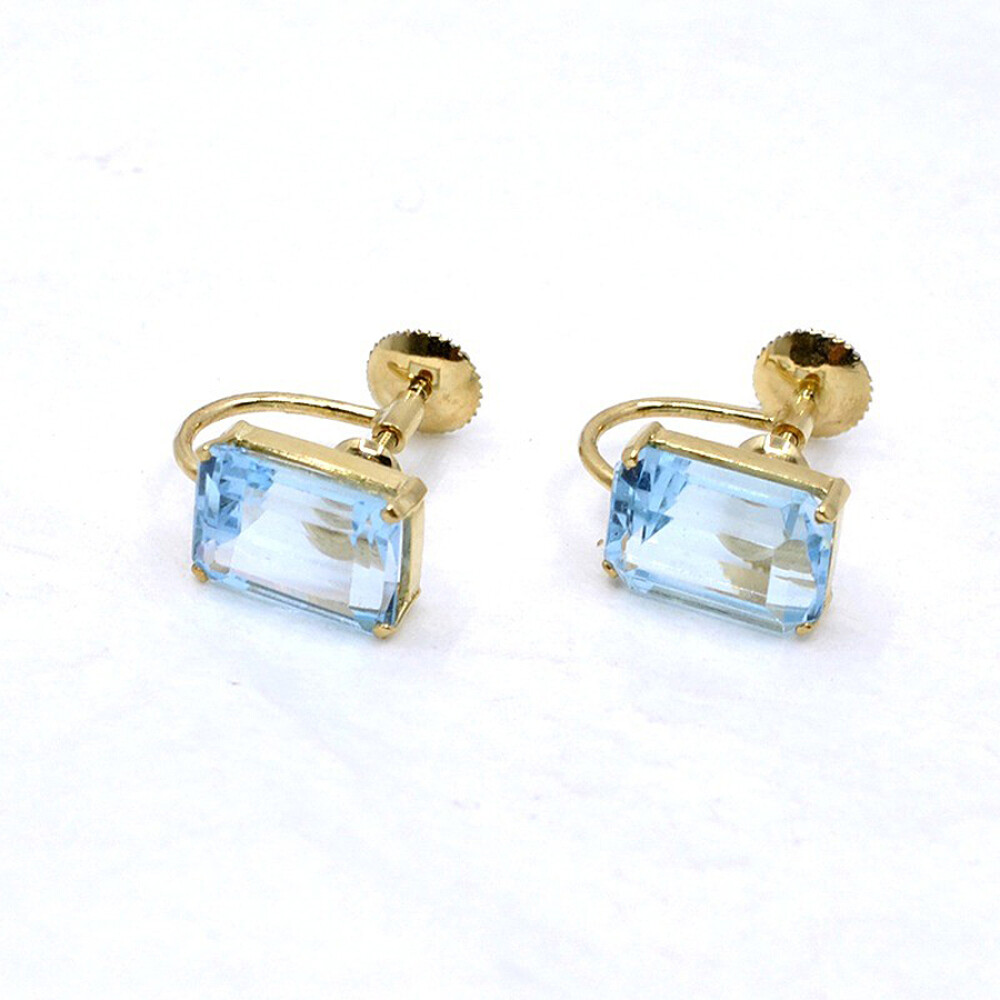 Caravanas En Oro 18K Y Topacio Caravanas En Oro 18K Y Topacio