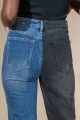 Jean combinado lamé Azul