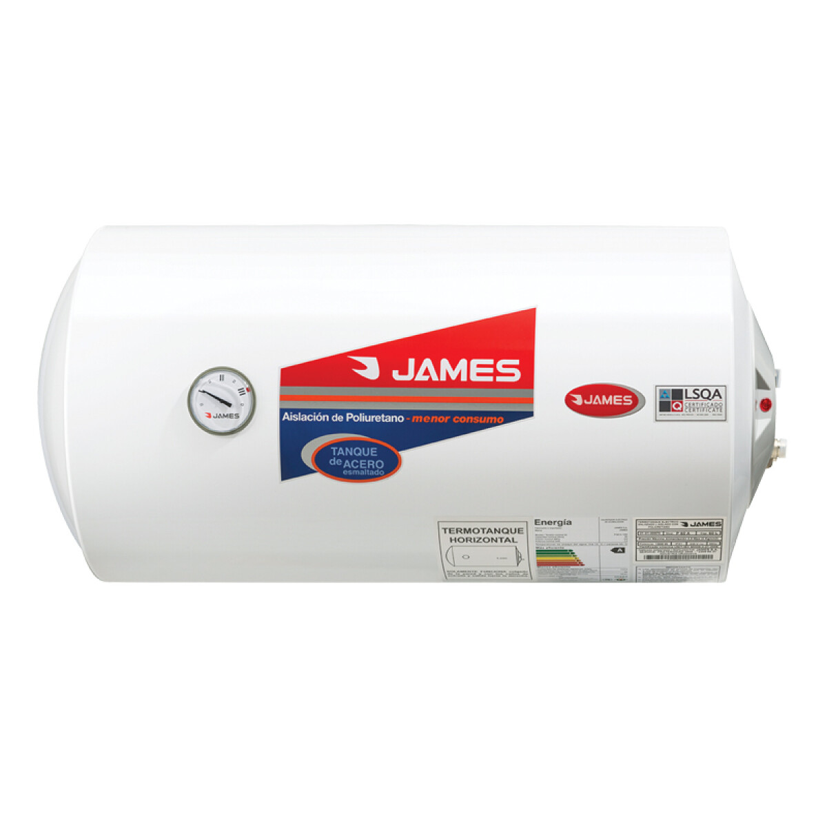 TERMOTANQUE JAMES 80 LTS ACERO HORIZONTAL 