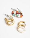 Aros Argollas Set Color Set De Argollas Esmaltadas - Combinacion Multicolor