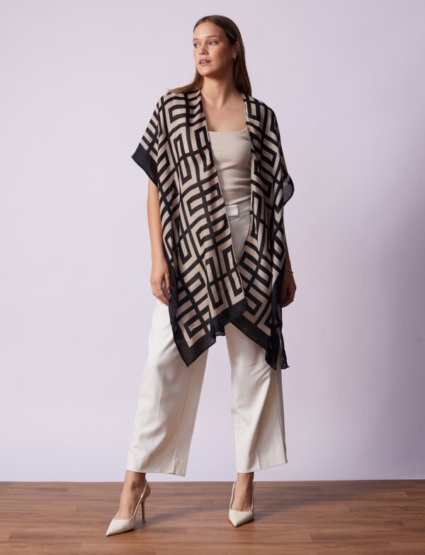Kimono Geometrico NEGRO/BEIGE