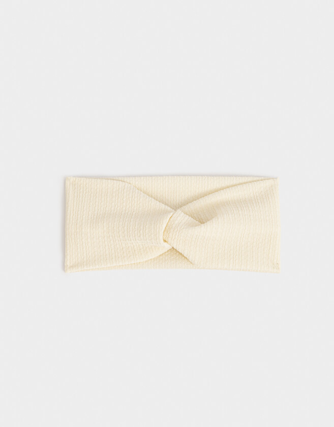 Vinchas Textiles Classic Vincha Torzada Sport - Blanco Crudo