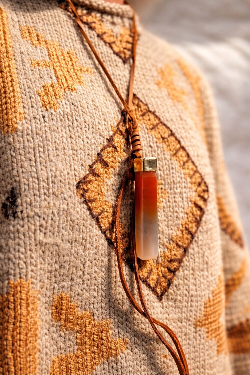 Stick Necklace Caramelo