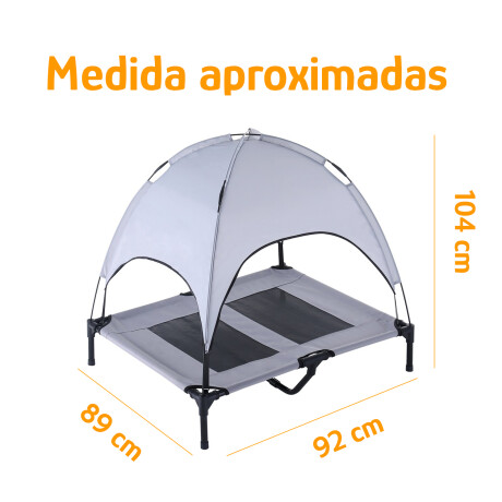 Cama Catre C/Techo P/Mascotas 92x76cm Reforzada Plegable Gris