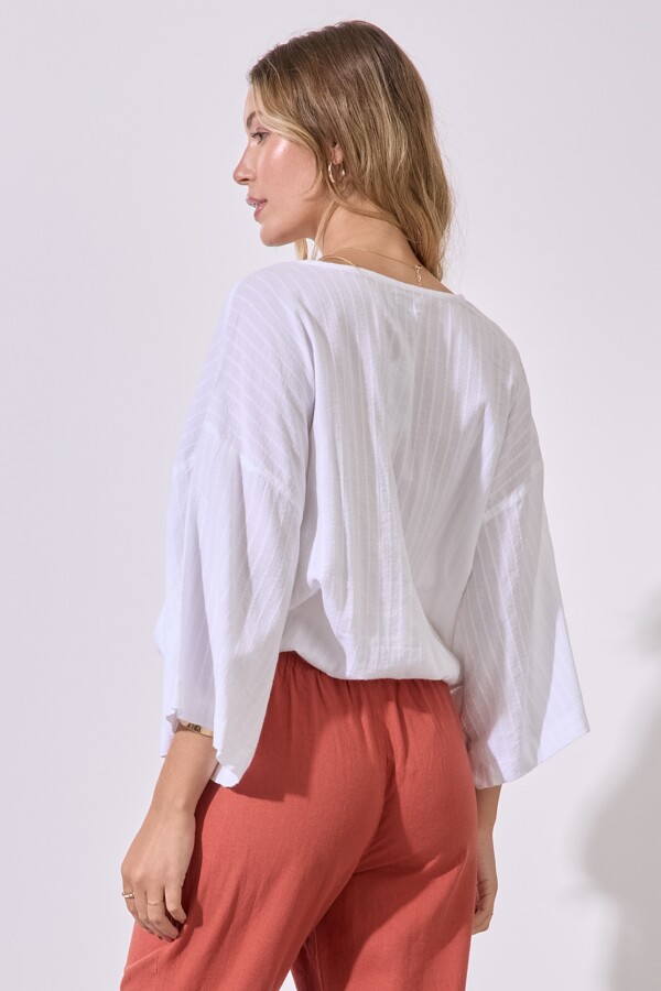 Blusa Algodon Texturada BLANCO