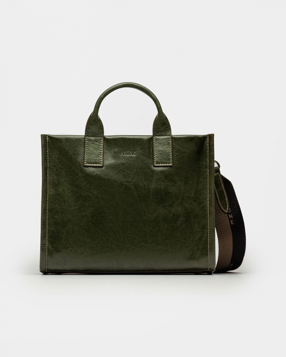 Cartera de Mano Capri En Cuero Liso - Verde 