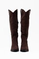 Bota caña alta de suede chocolate
