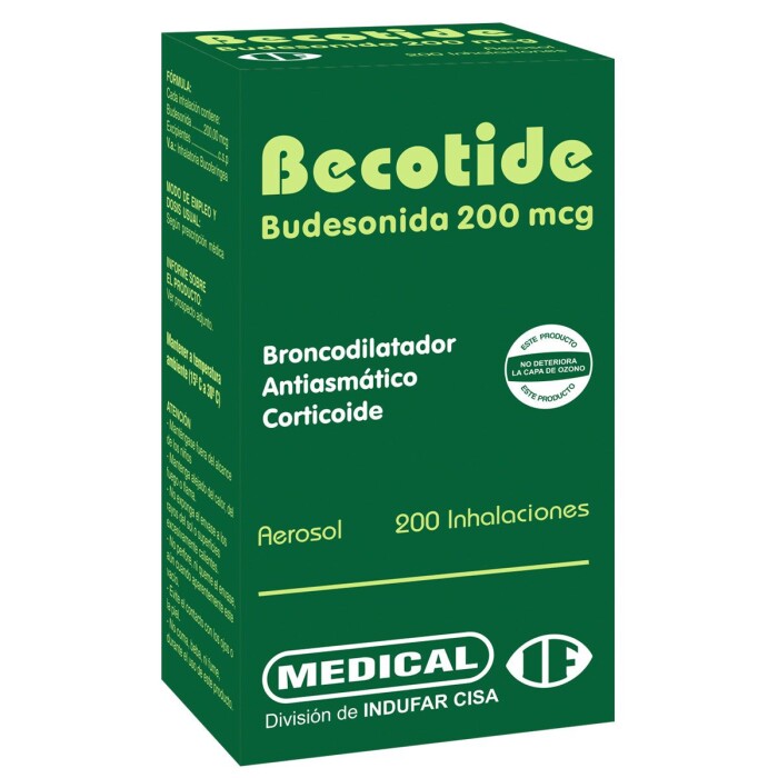 BECOTIDE BUDESONIDA 200 MCG AEROSOL FR. única