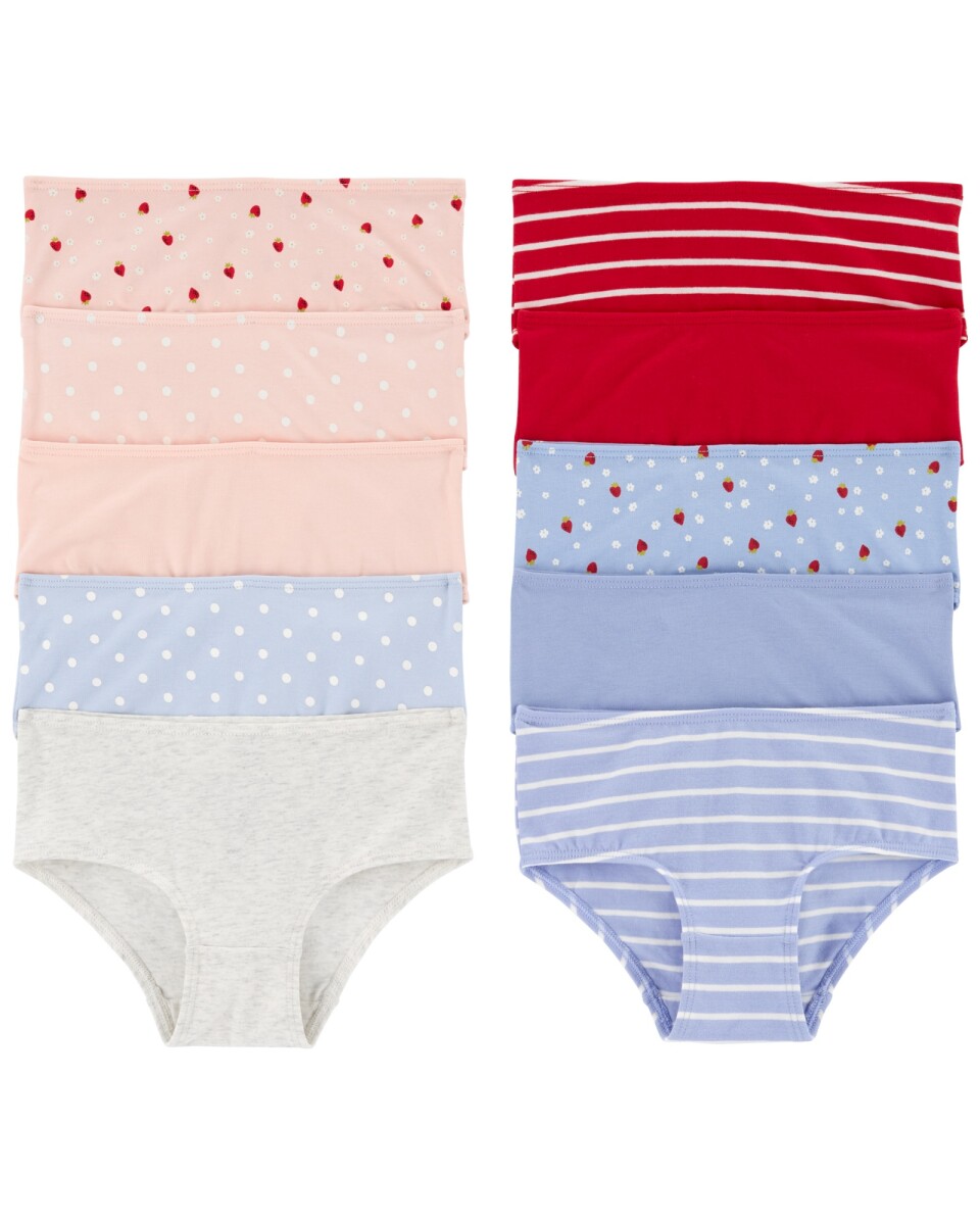 Pack diez bombachas de algodón, estampadas 