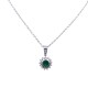 Colgante oro 18k blanco con esmeralda y brillantes. Colgante oro 18k blanco con esmeralda y brillantes.