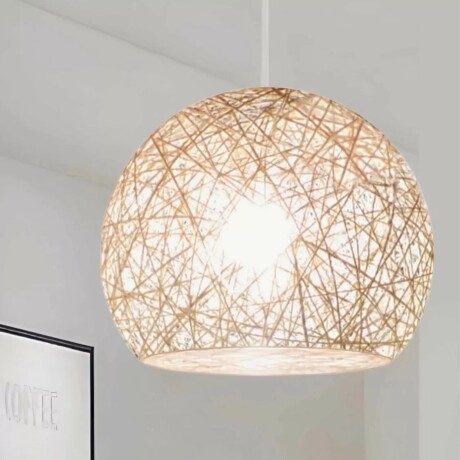 Colgante Hilo Hecho A Mano Tipo Hongo 40cm Blanco hongo 40